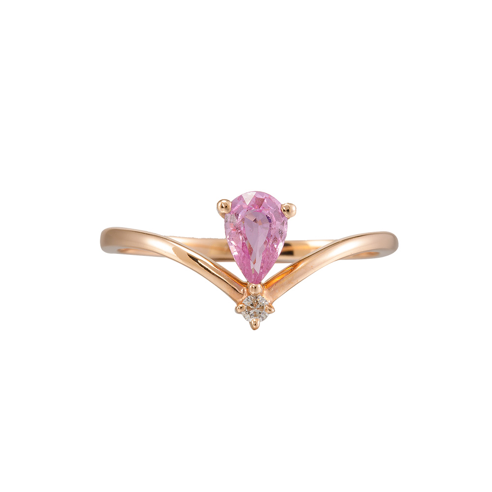 Forget-Me-Not Pink Sapphire and Diamond Ring