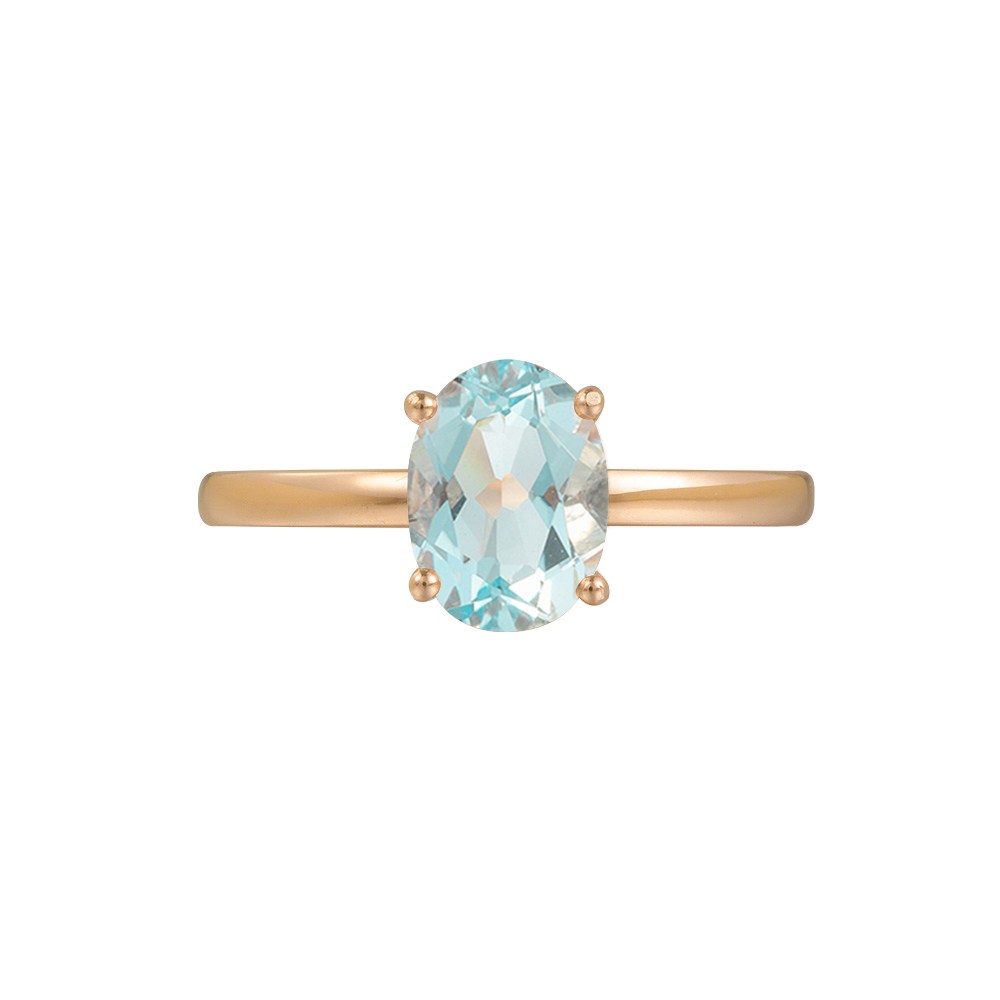 Solitaire Oval Aquamarine Ring - Nerissa – Sunday Island Jewelry