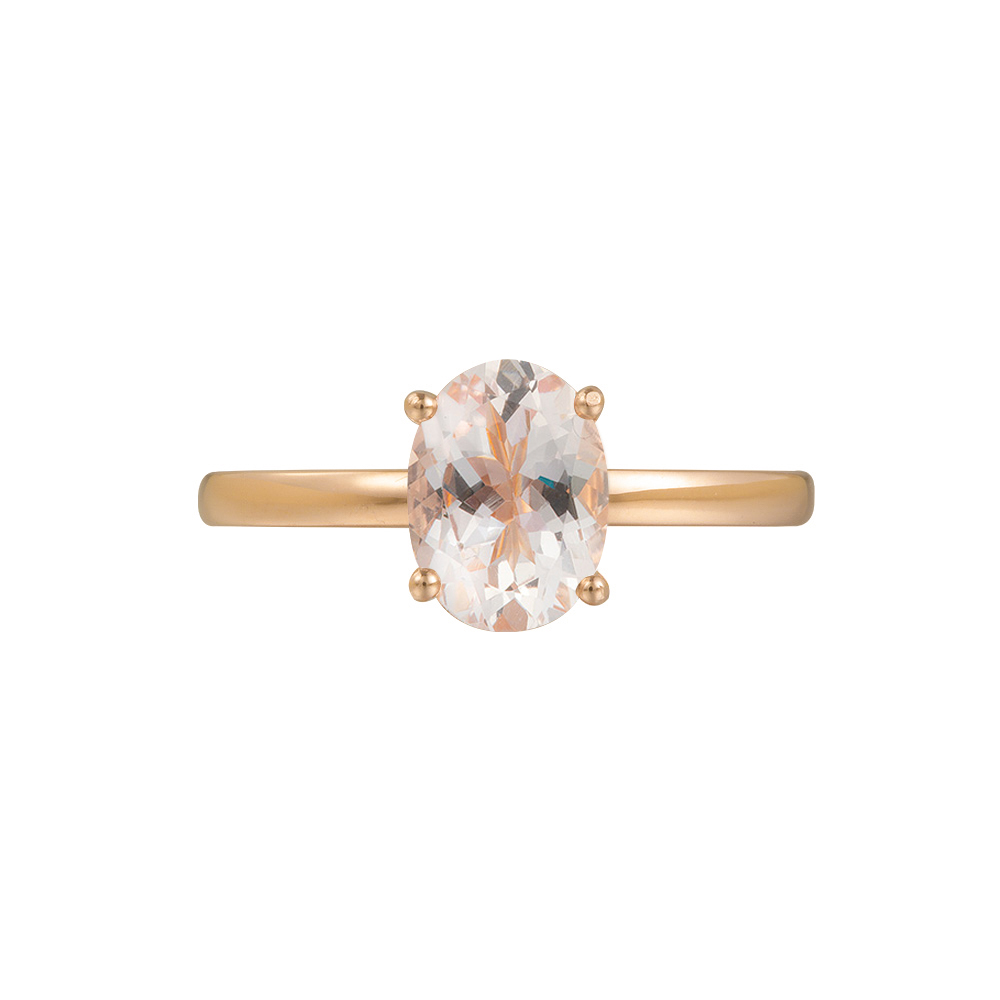 Crescent Moon Art Deco Morganite Ring - Serenity – Sunday Island Jewelry