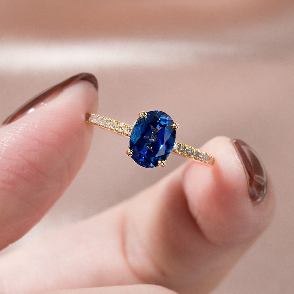 Blue sapphire 2025 solitaire ring