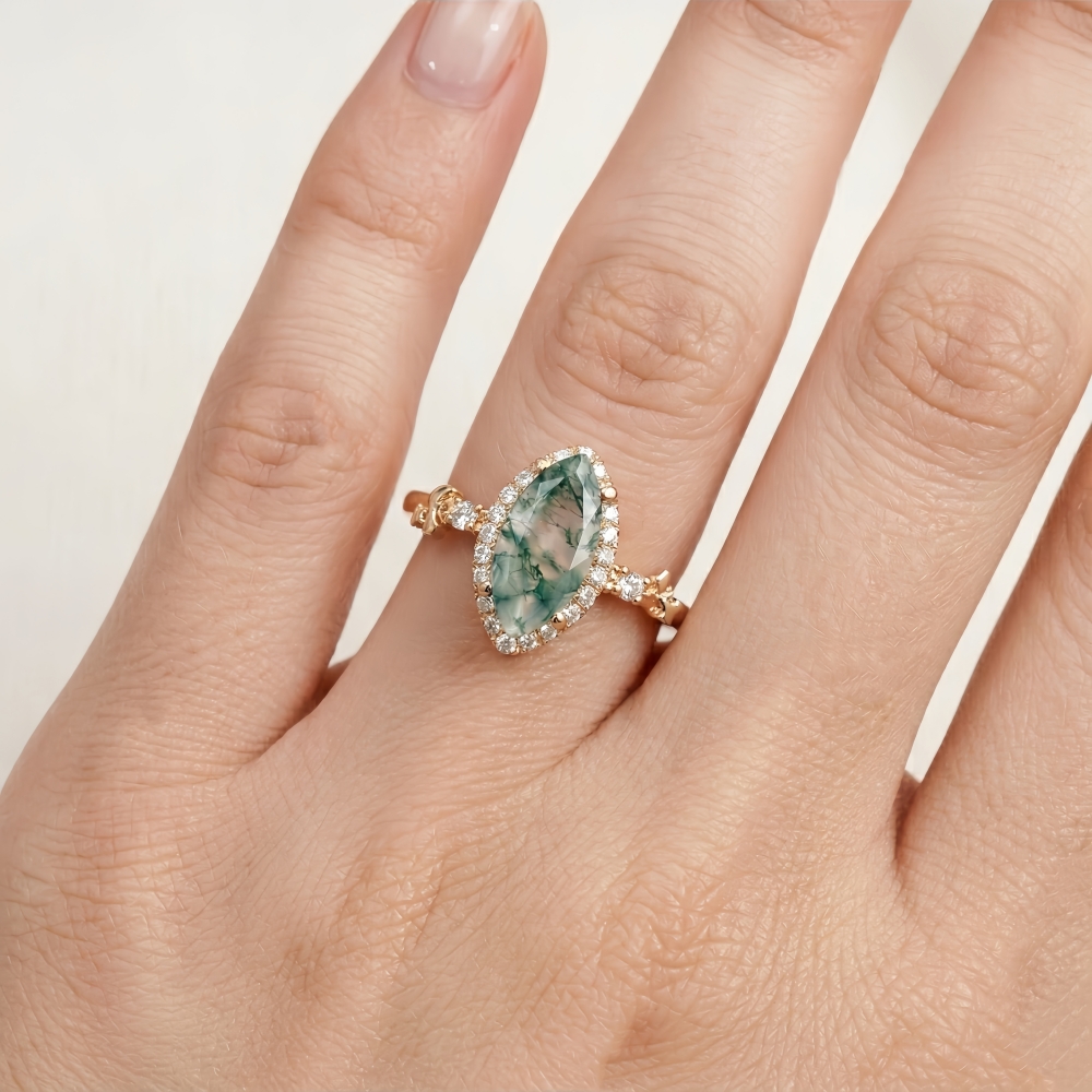 Astraea Marquise In Moss Agate - Image 2