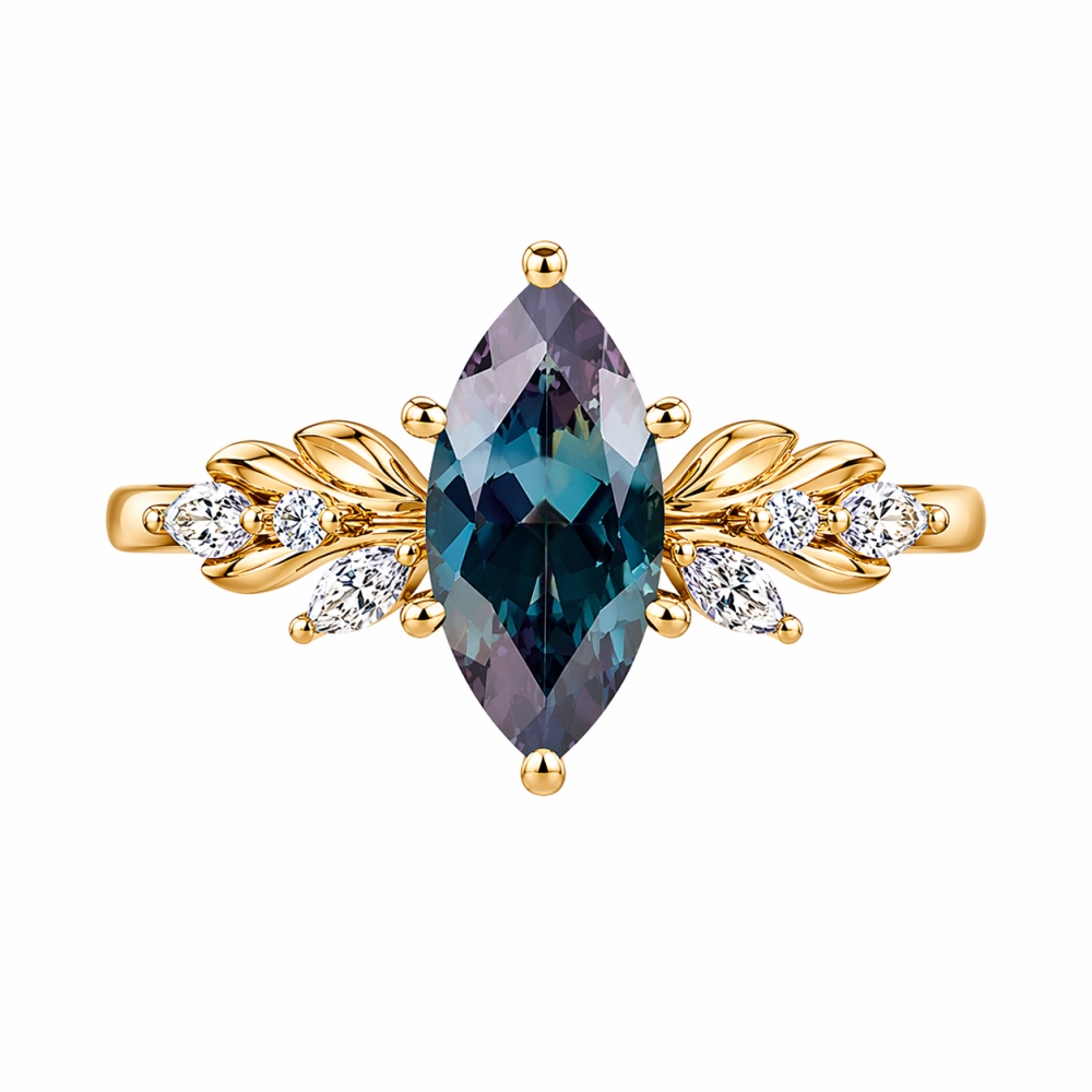Botanical Marquise Cut Alexandrite Ring – Alyssa