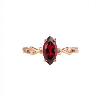 Twig Engagement Ring In Marquise Cut Garnet - Poppy