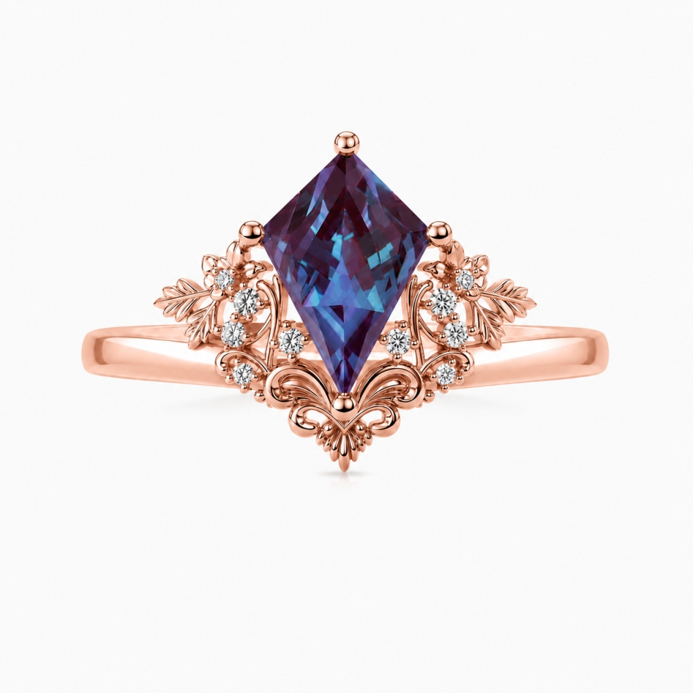Secret Garden Ring in Kite Cut Alexandrite - Jasmine