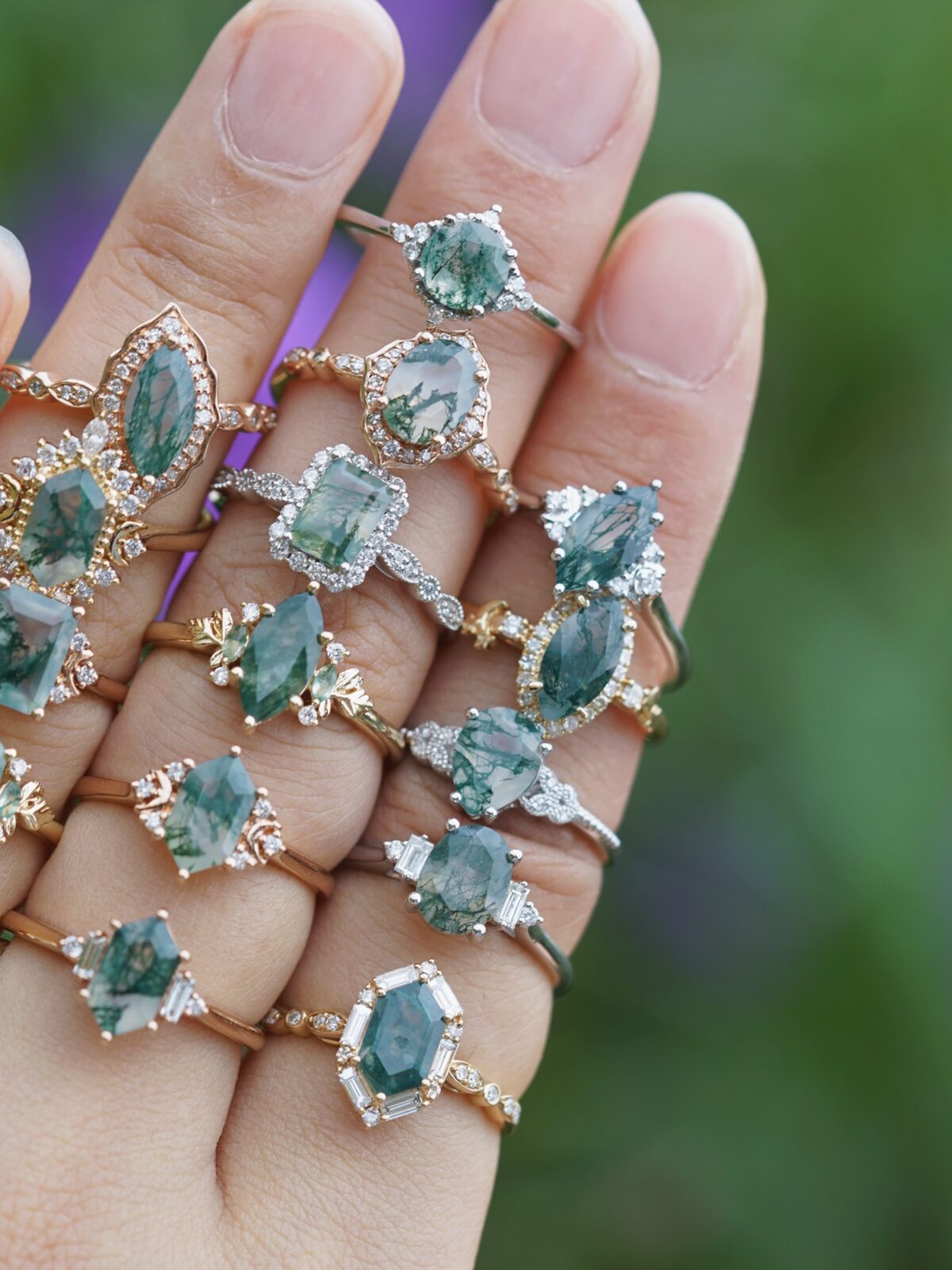 Moss Agate Rings